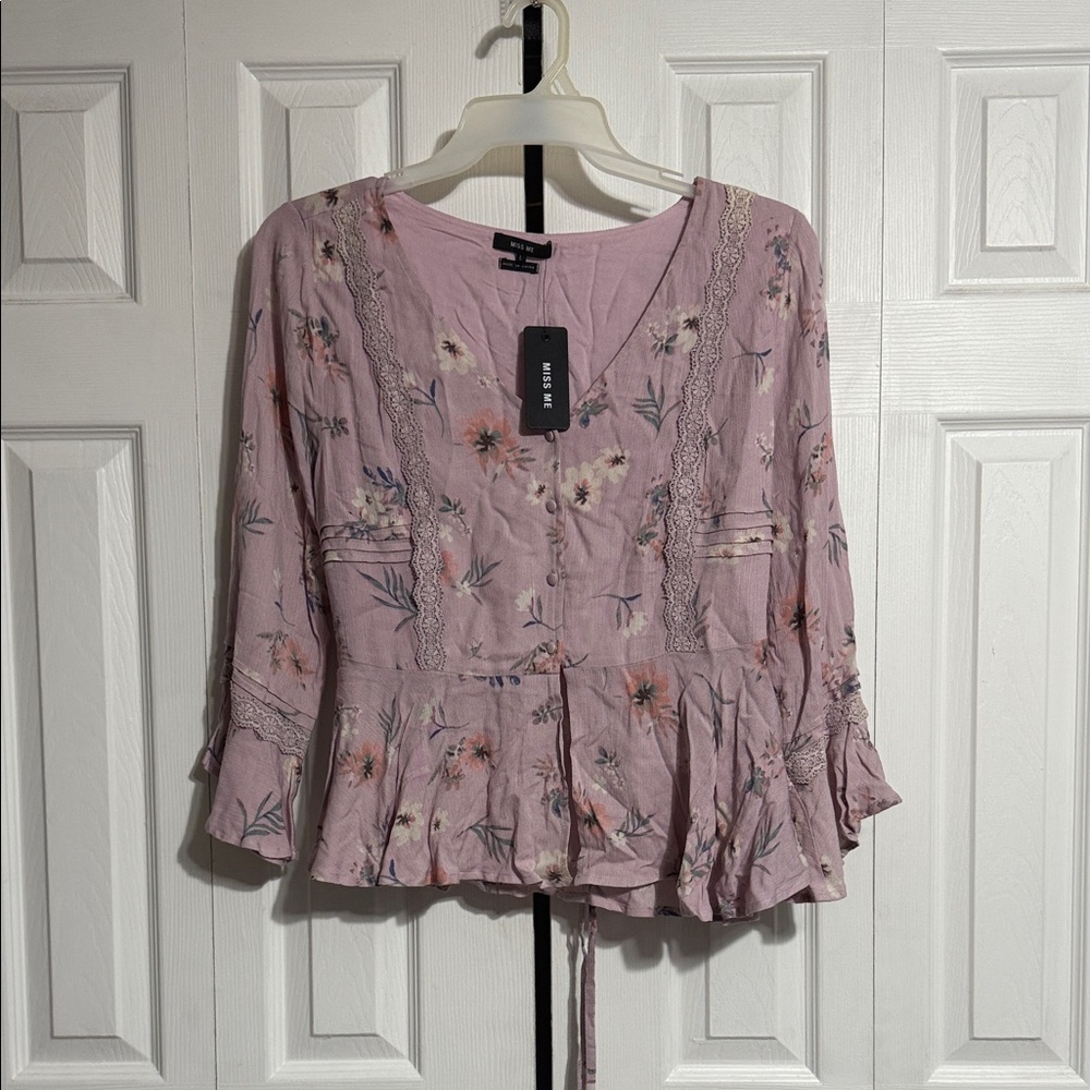 Miss Me Pink Floral Blouse